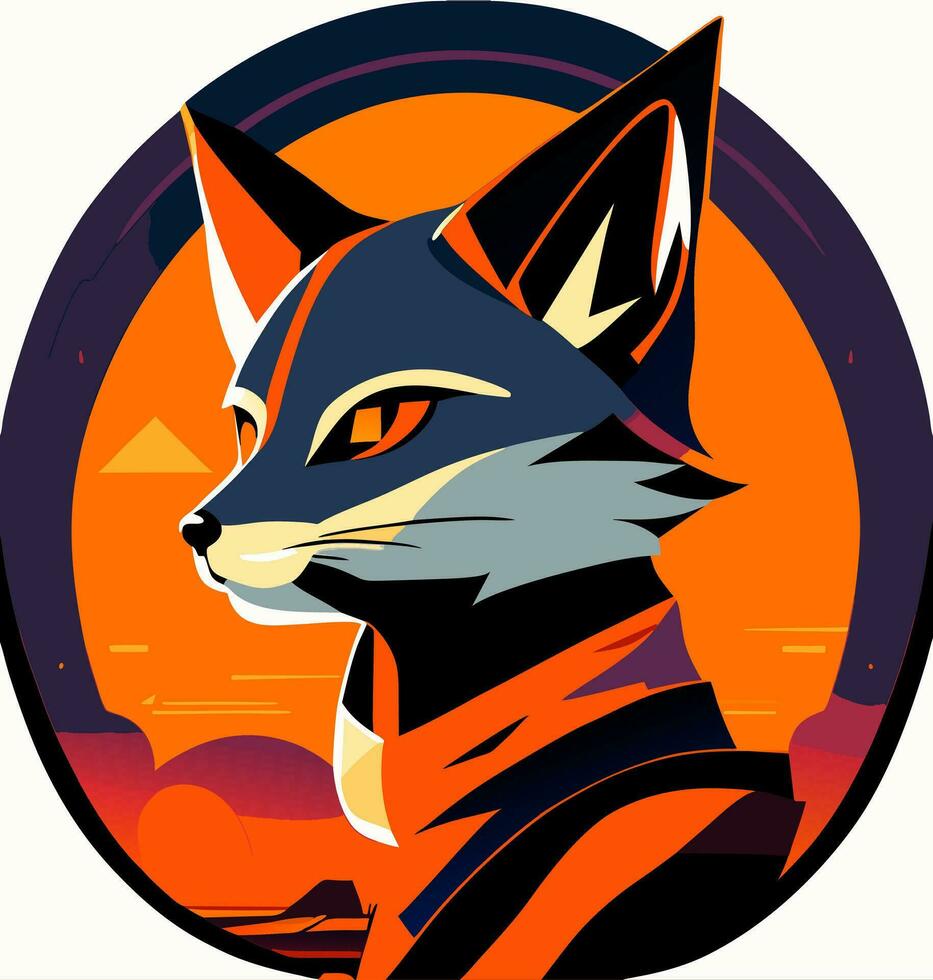 fox cartoon icon vector