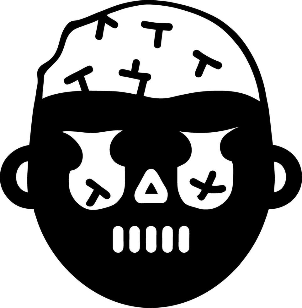 negro zombi monstruo vector