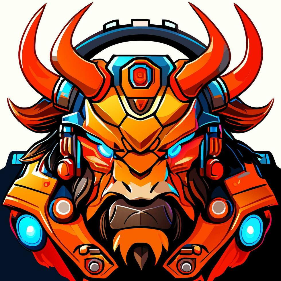 bisonte robot monstruo vector