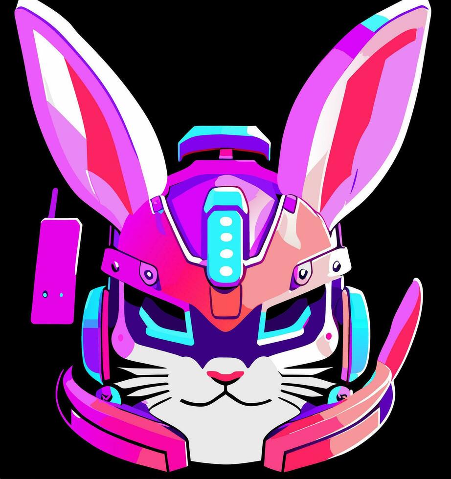 Conejo robot dibujos animados vector