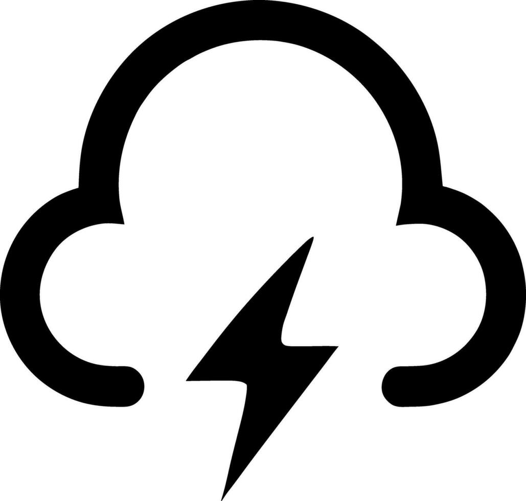 thunder cloud cartoon vector