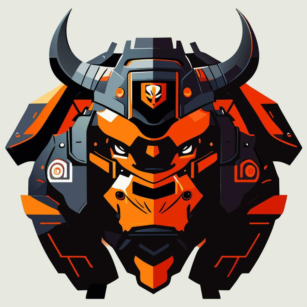 vector illustration of bison robot