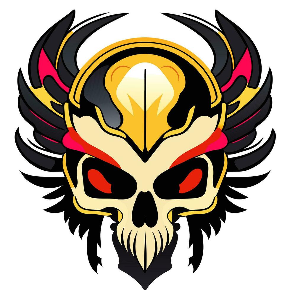 SKULL HEAD ILLUSTRATION VECTOR DESIGN