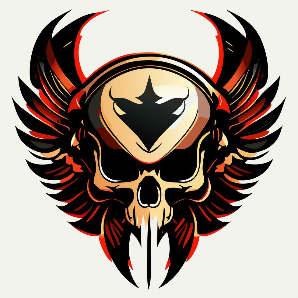 SKULL HEAD ILLUSTRATION VECTOR DESIGN