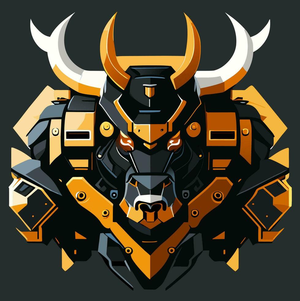 vector illustration of bison robot