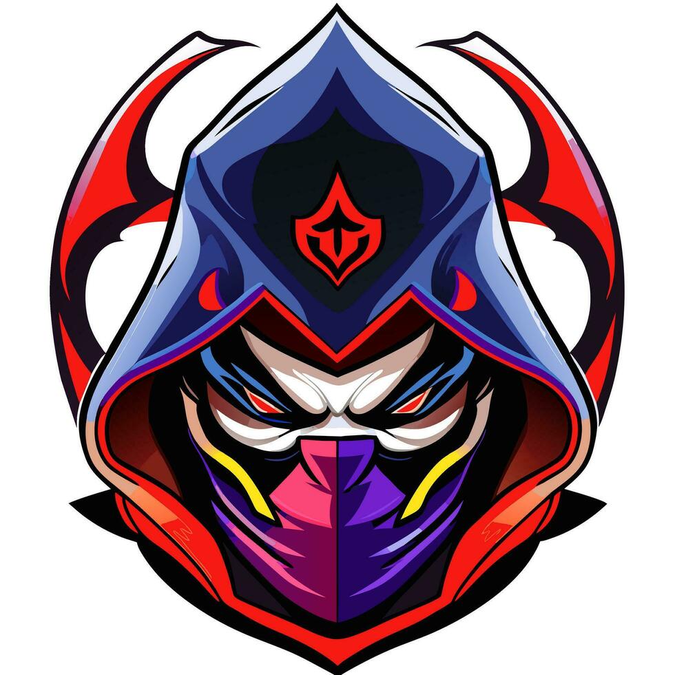 vector illustration of evil bandit cartoon