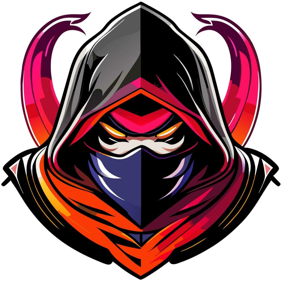 vector illustration of evil bandit cartoon