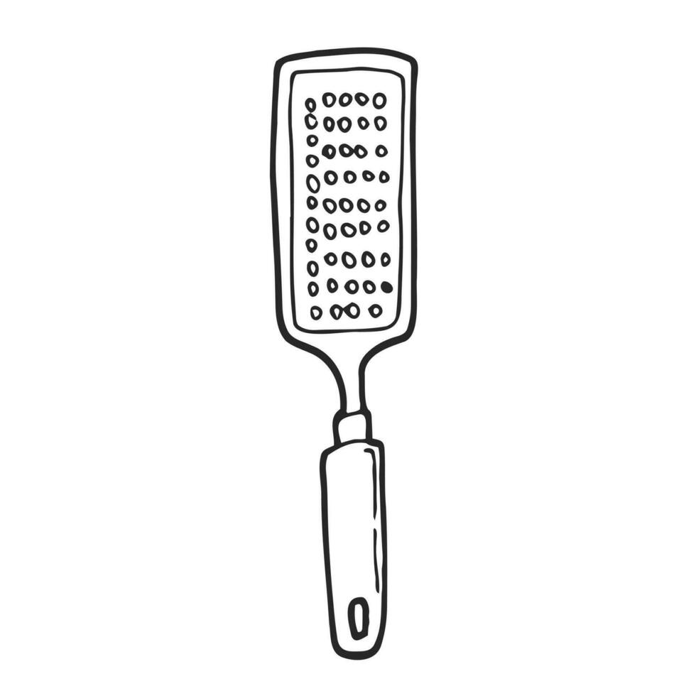 Spice cheese grater bar restaurant kitchen accessory. Hand-drawn doodle cartoon style vector image. For restaurant bar website design, cocktail food making process illustration, cookbook decoration