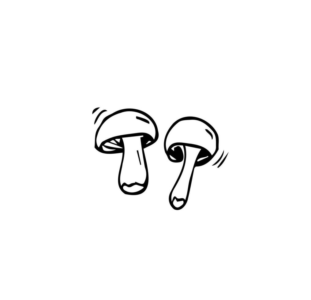 mushroom doodle icon Vector illustration