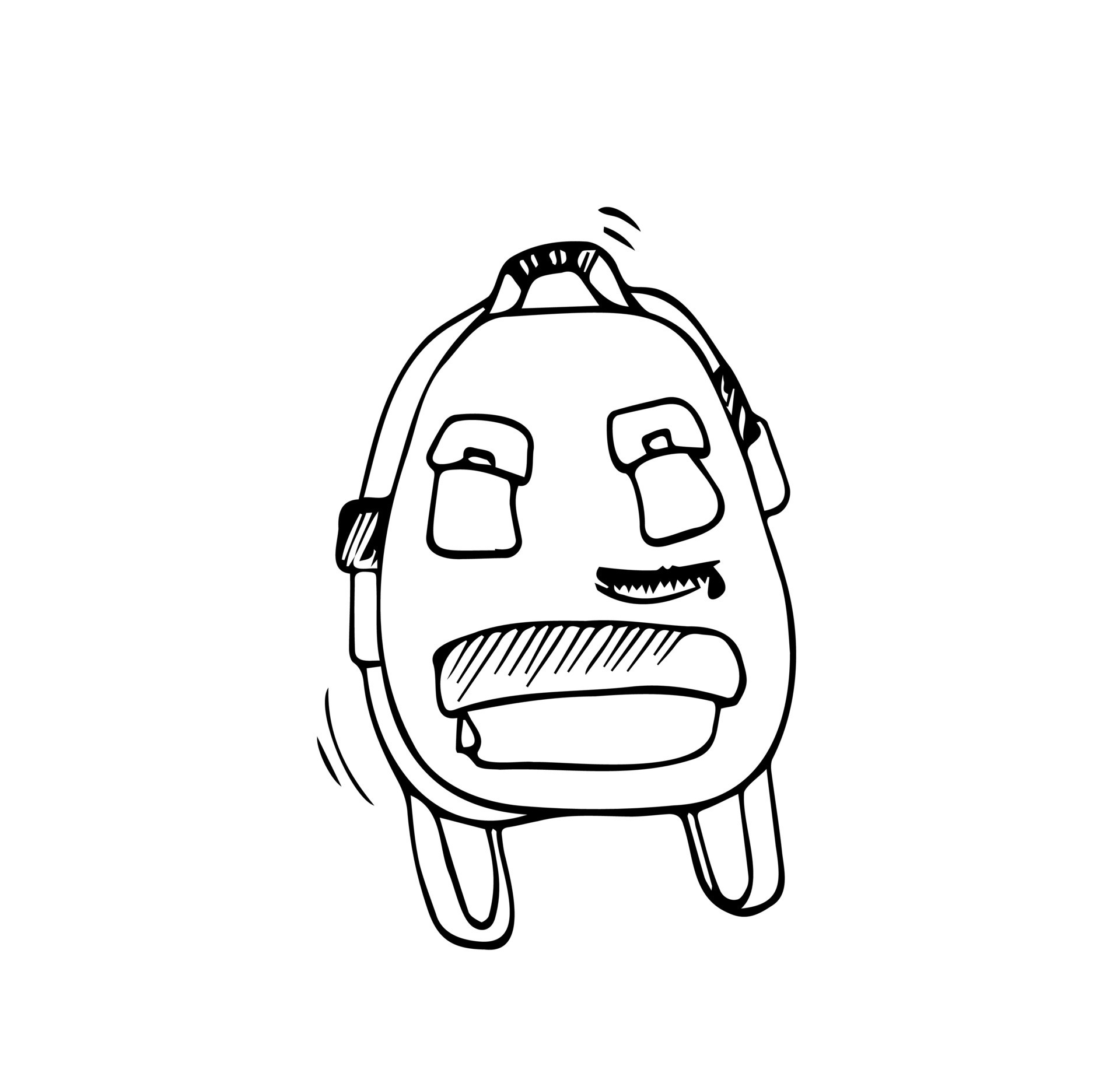 Doodle image of a backpack. Hand-drawn image for print, sticker, web ...