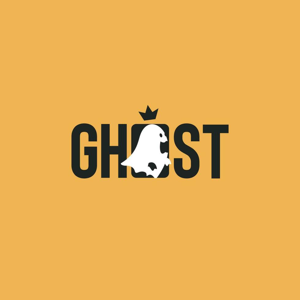 cute ghost logo vector icon illustration
