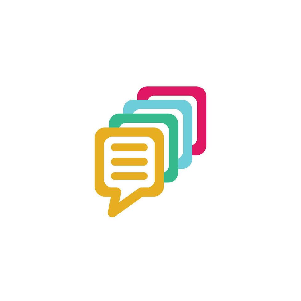 chat balloon or colorful logo symbol talk icon vector template