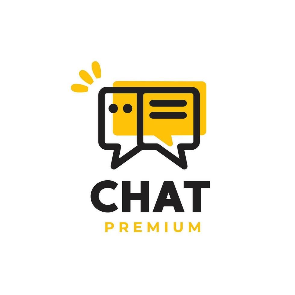 chat bubble logo vector icon illustration