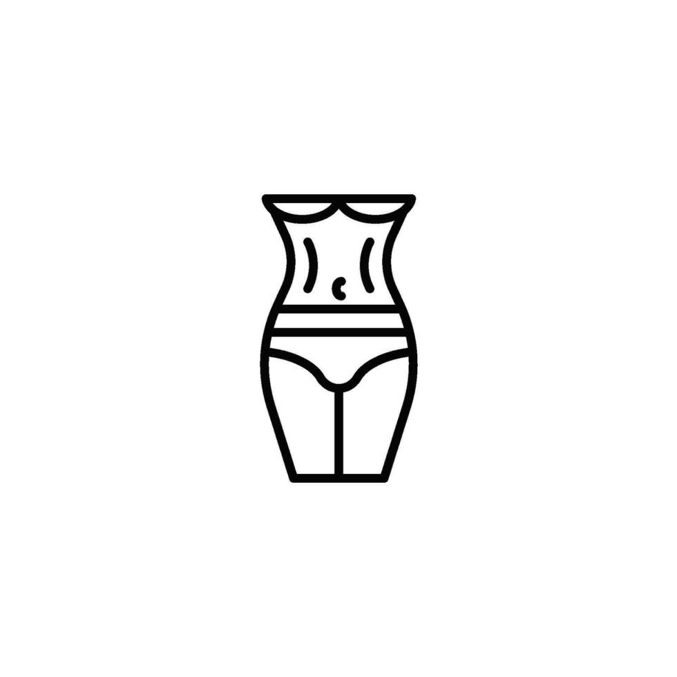 Woman waist icon vector illustration in line style. Suitable for use on web apps, mobile apps and print media.