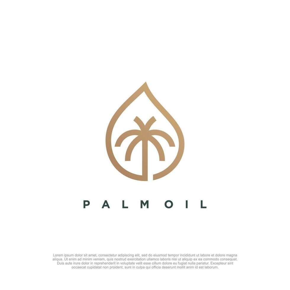 palma petróleo logo diseño vector concepto