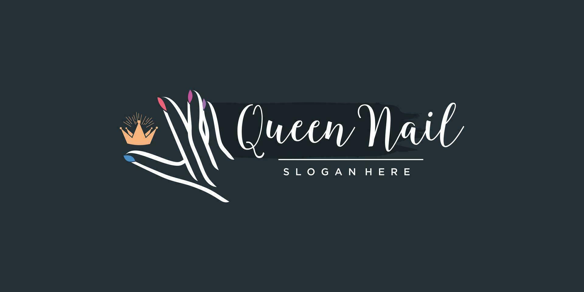 Nail logo design with fresh and unique idea vector