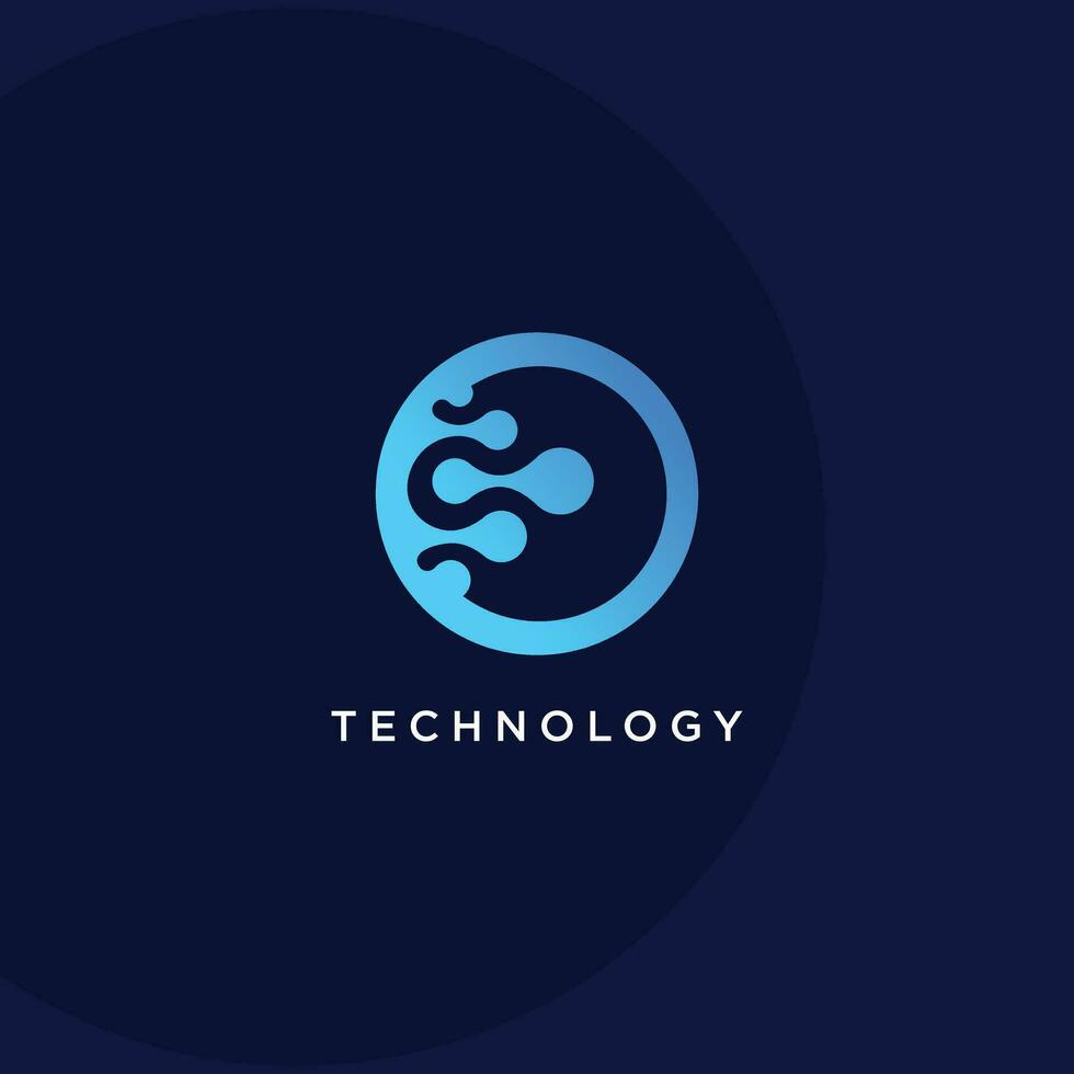 Technology logo design with fresh and creative unique idea vector