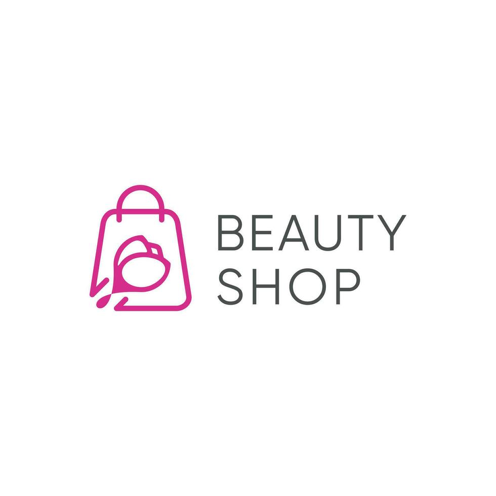 Beauty shop logo design with flower concept vector