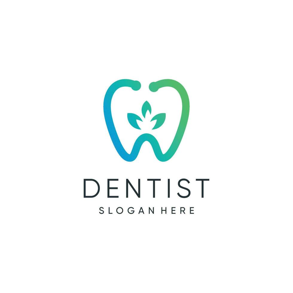 Dentist logo design collection with creative modern concept vector