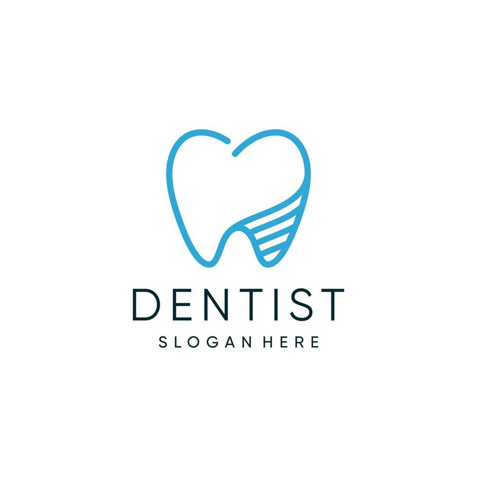 Dentist logo design collection with creative modern concept vector