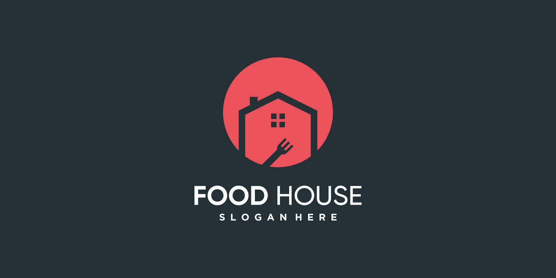 Food house logo design collection with modern concept vector