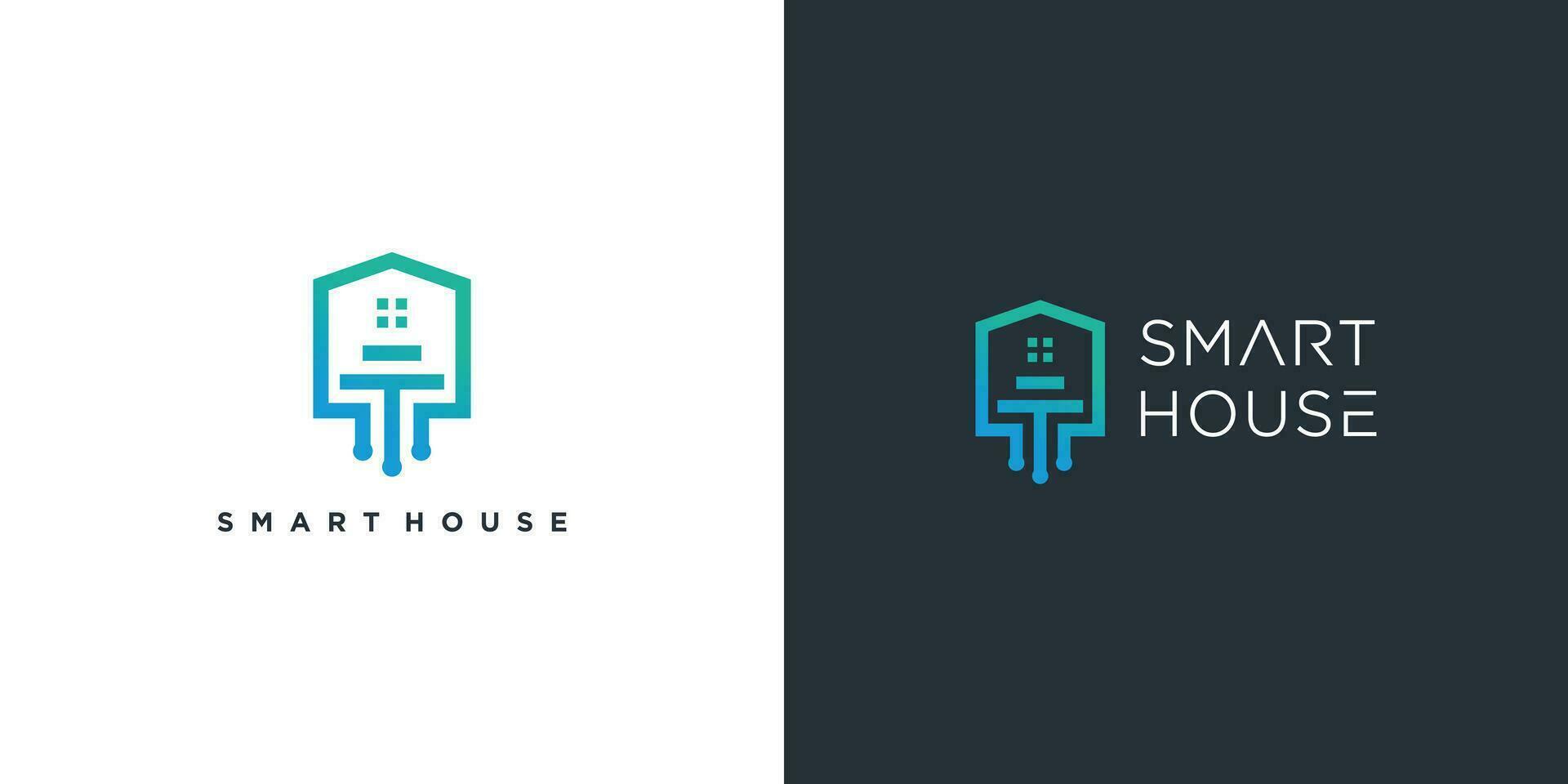 Smart house logo design collection with modern creative concept vector