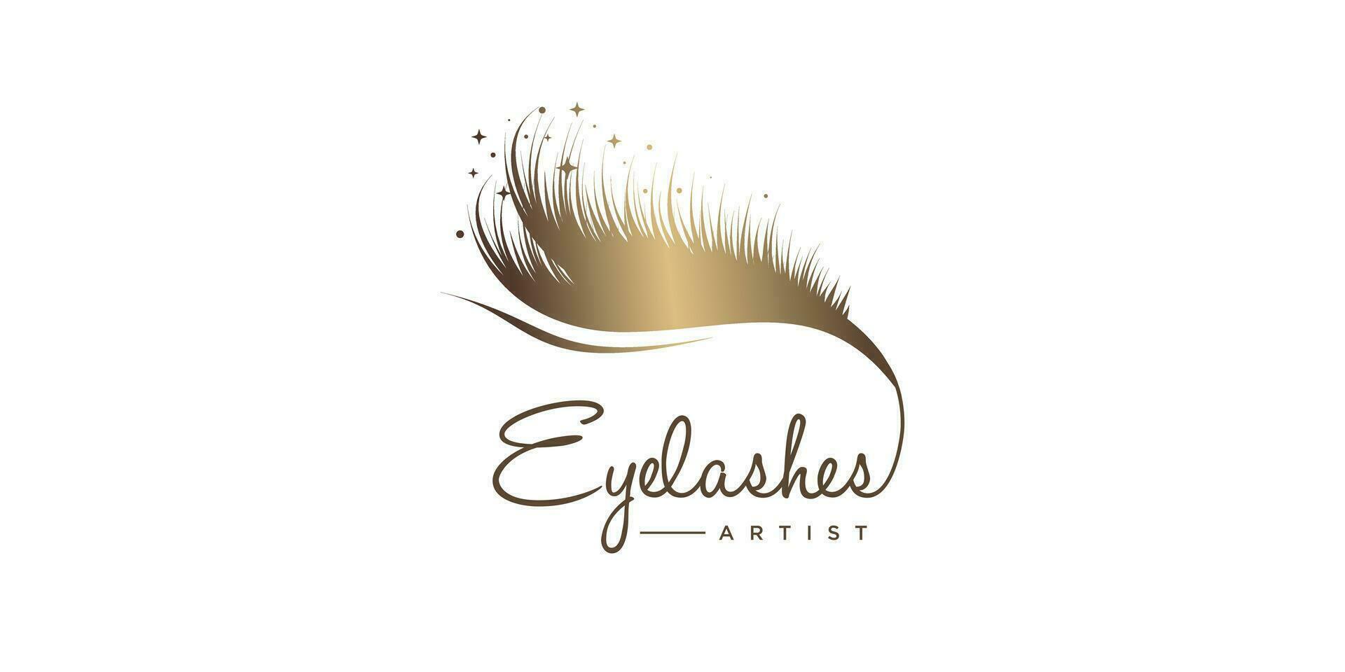 Eyelashes logo design collection with modern beauty concept vector
