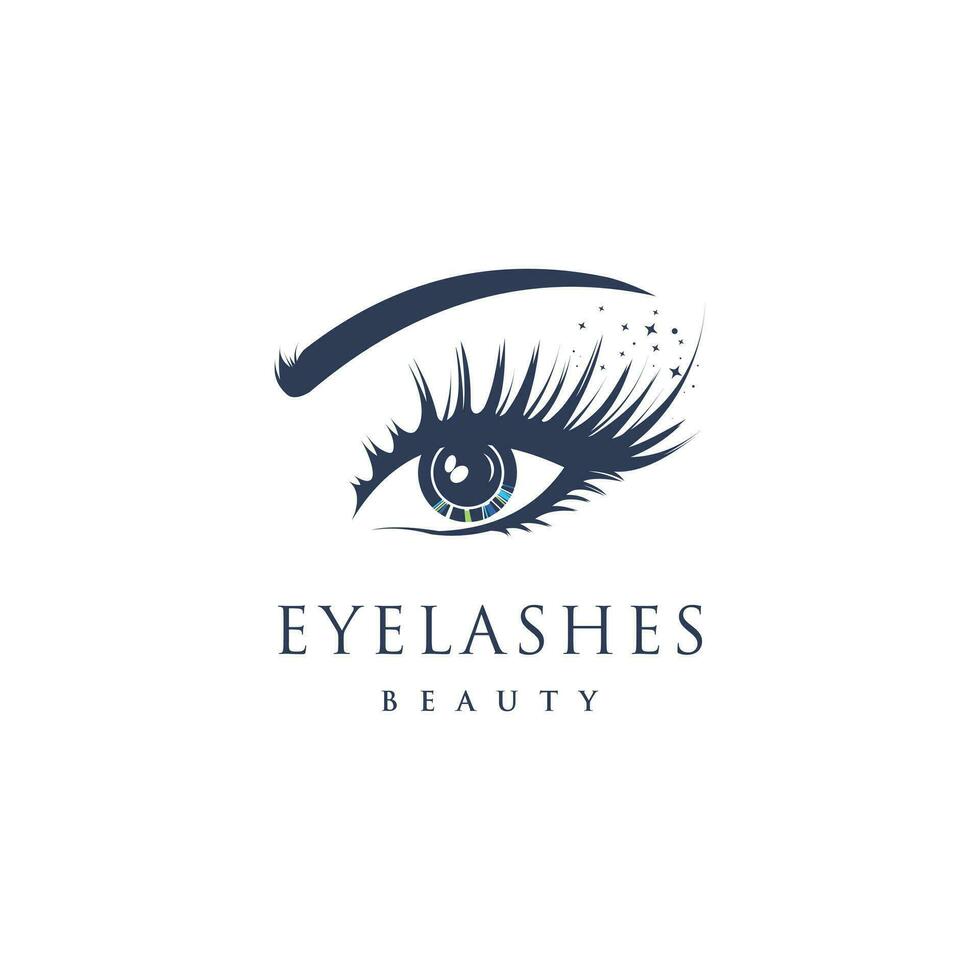 Eyelashes logo design vector for makeup beauty