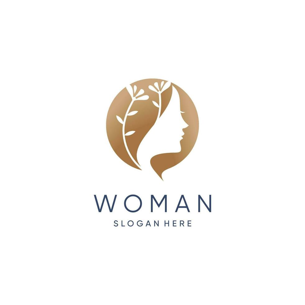 Beauty woman logo design vector for spa