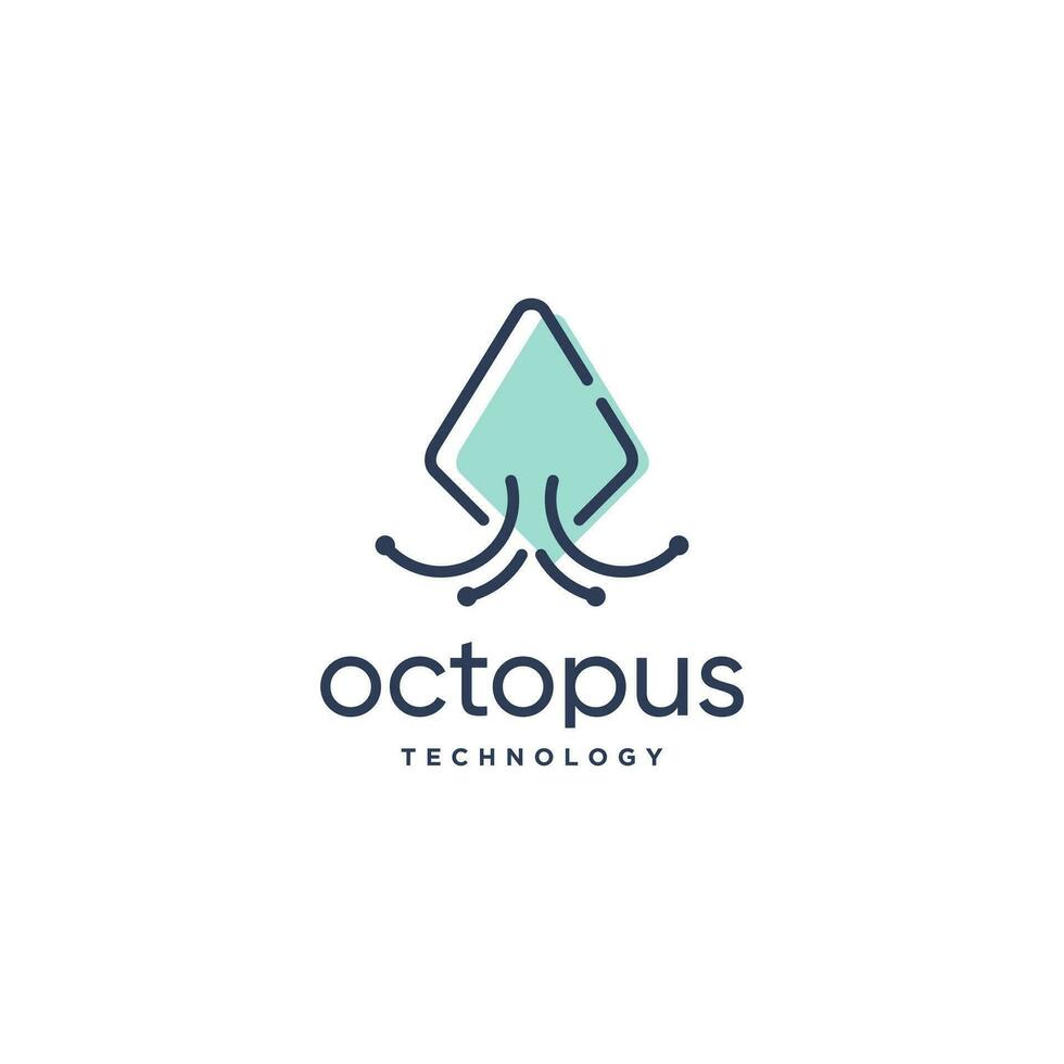 Octopus technology with modern creative logo design vector