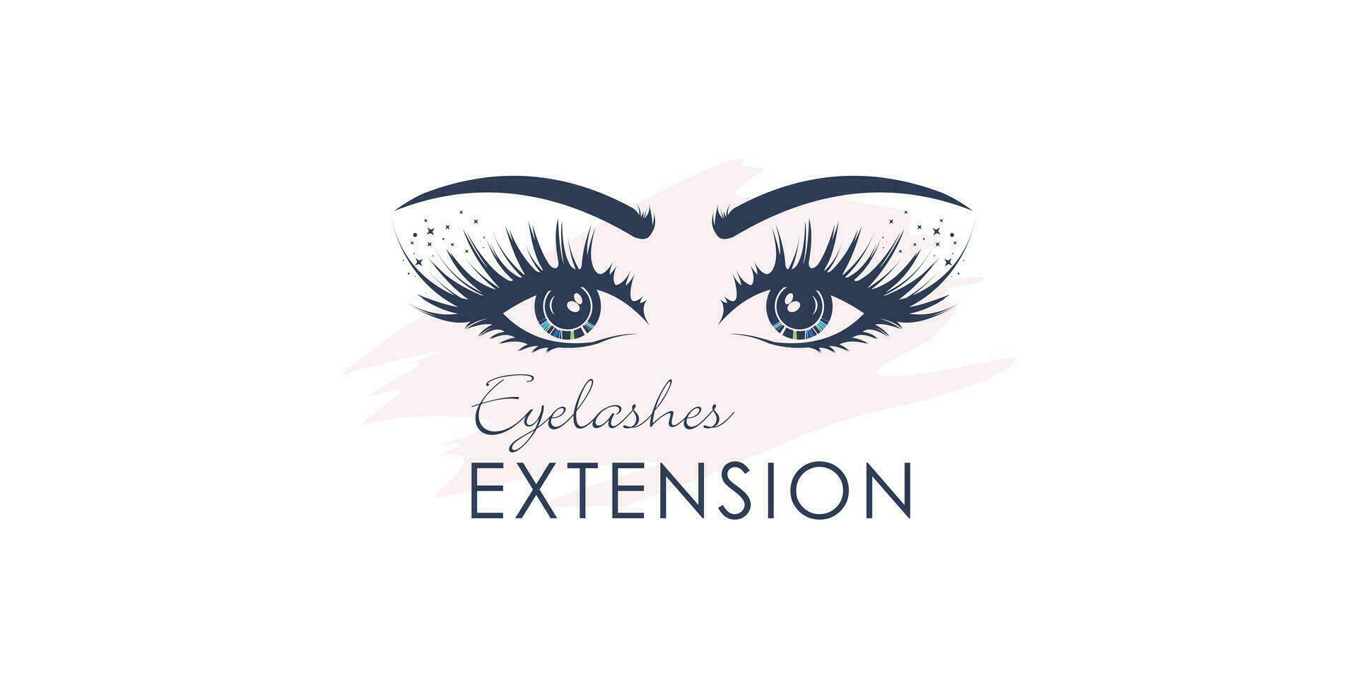 Eyelashes logo design vector for makeup beauty