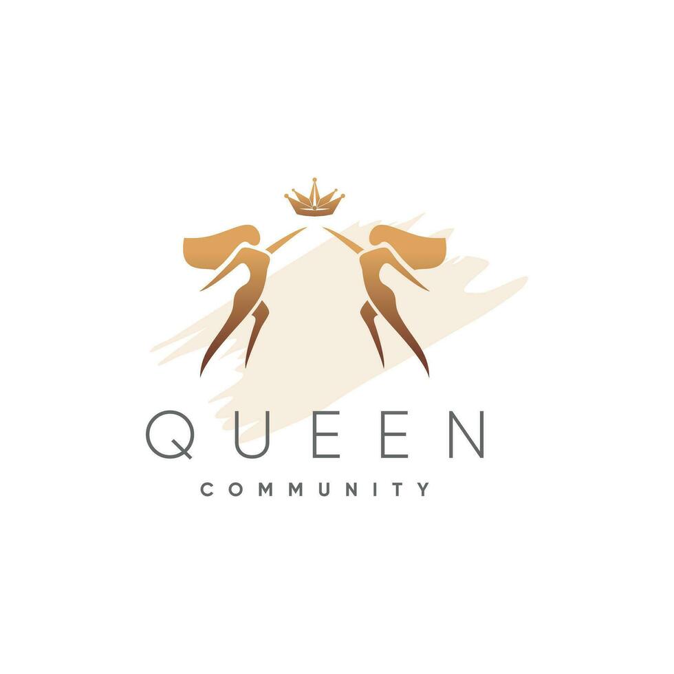 Queen beauty logo design concept idea vector