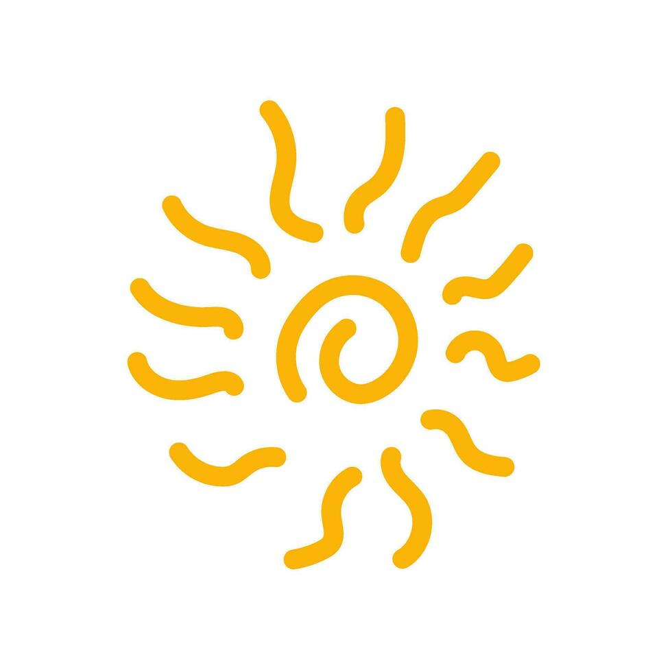 cute sun doodle illustration vector