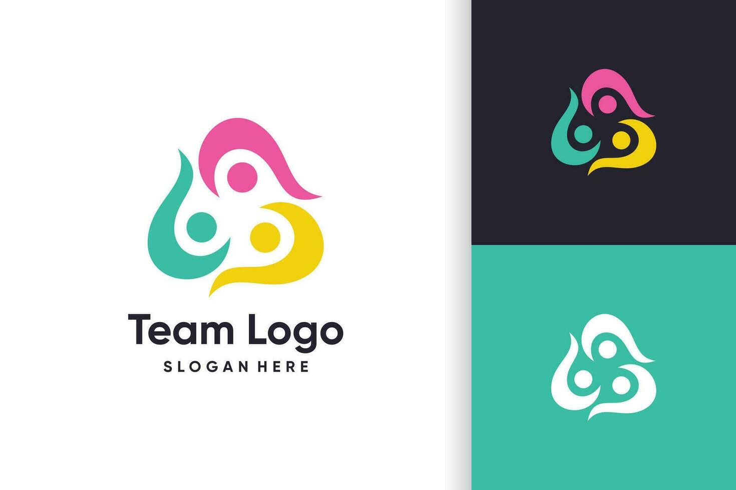 Community logo design for team with modern idea concept vector