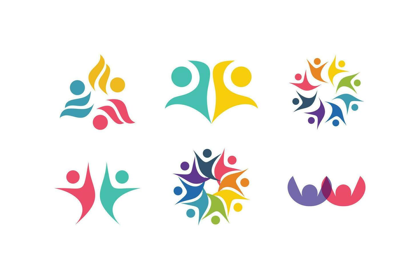 Set of ommunity logo design collection with modern idea concept vector