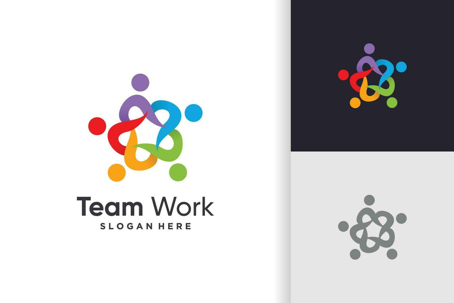 Community logo design for team with modern idea concept vector