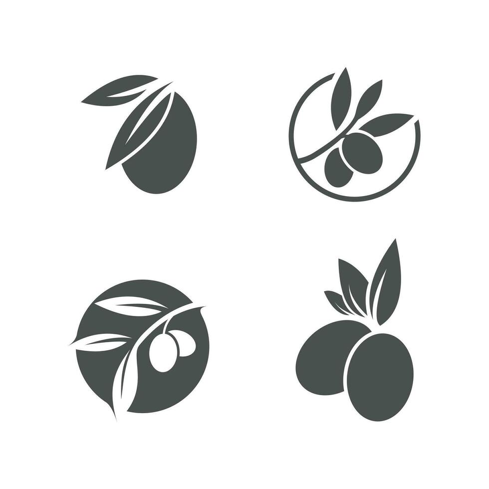 Set of olive logo design collection with modern concept vector