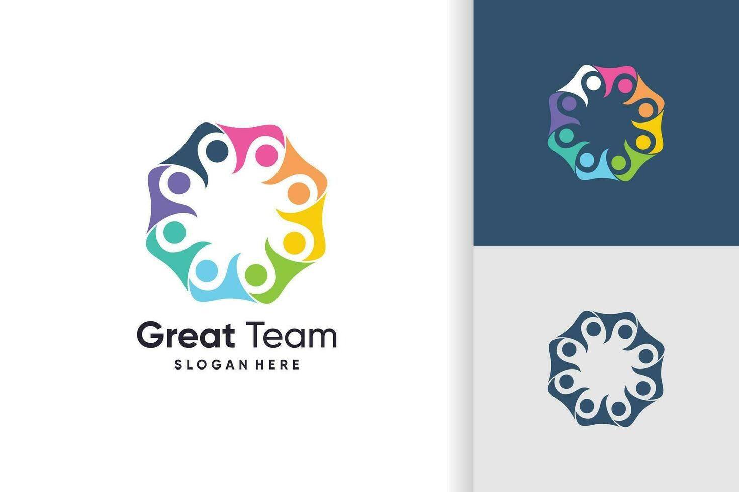 Community logo design for team with modern idea concept vector
