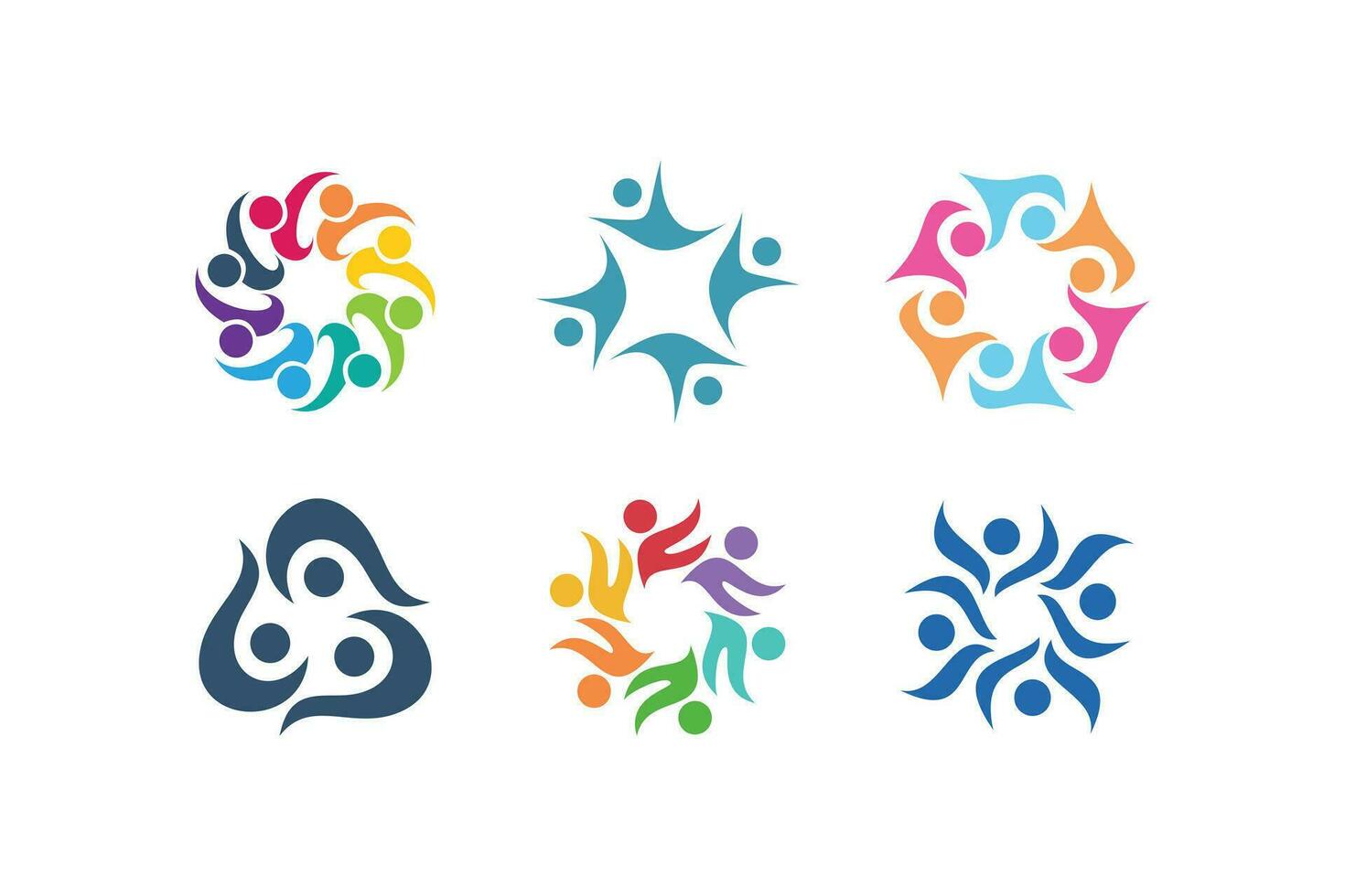 Set of ommunity logo design collection with modern idea concept vector