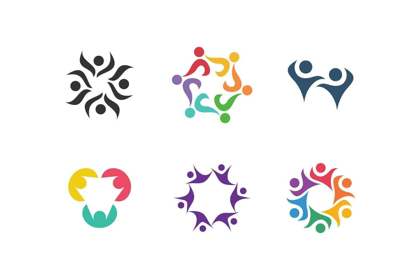 Set of ommunity logo design collection with modern idea concept vector