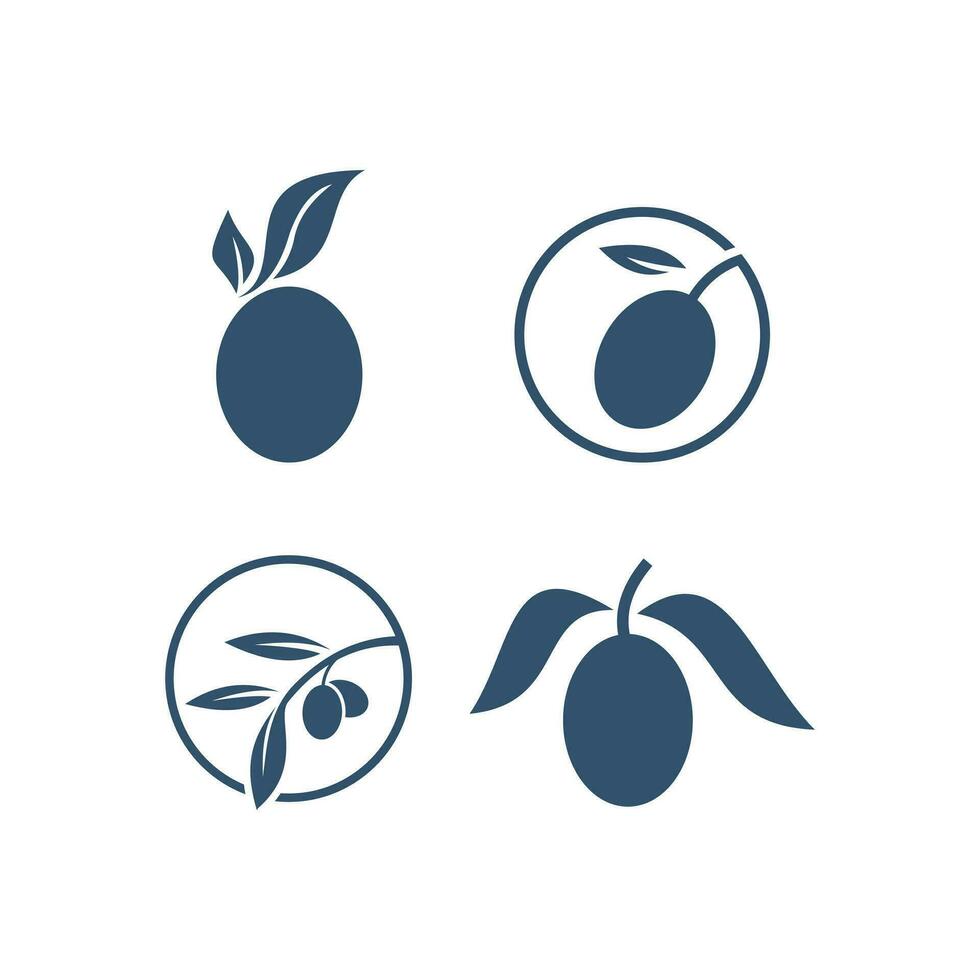 Set of olive logo design collection with modern concept vector
