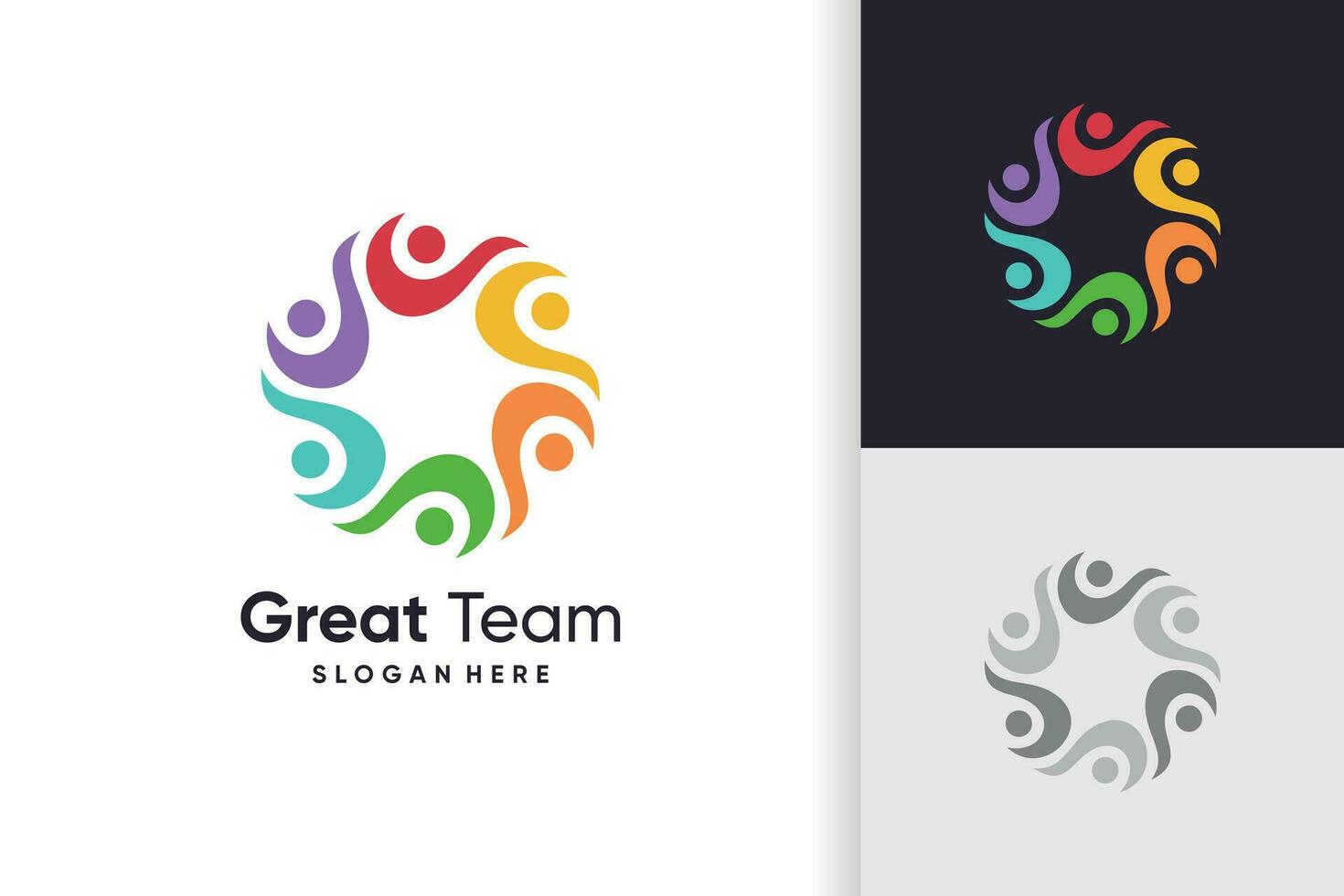 Community logo design for team with modern idea concept vector