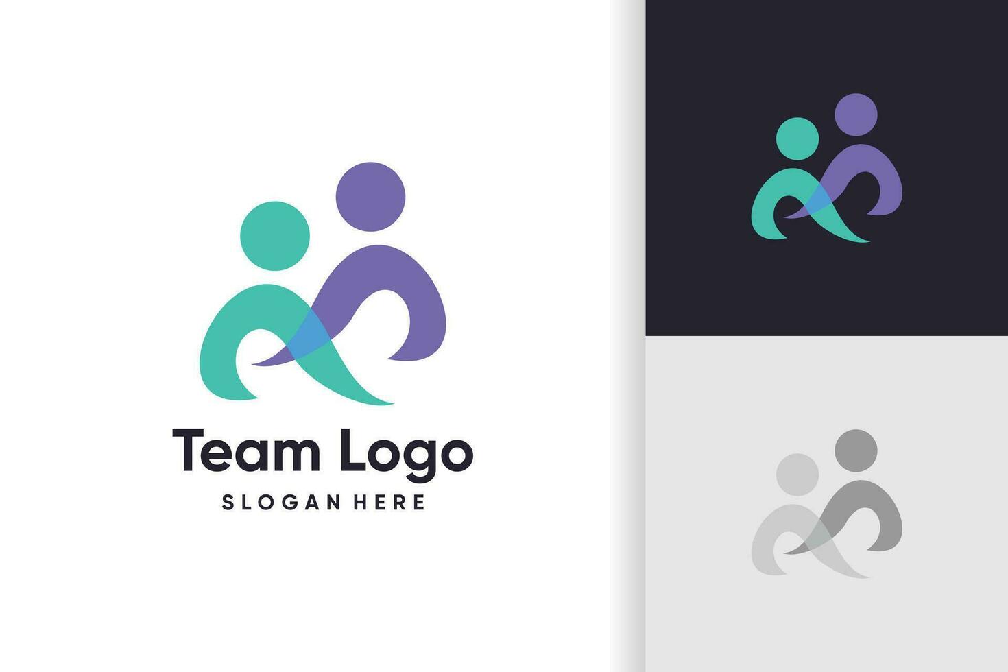 Community logo design for team with modern idea concept vector