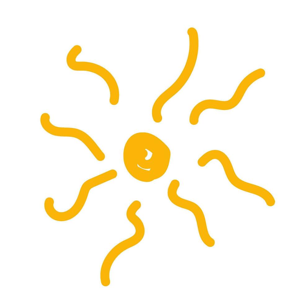 cute sun doodle illustration vector