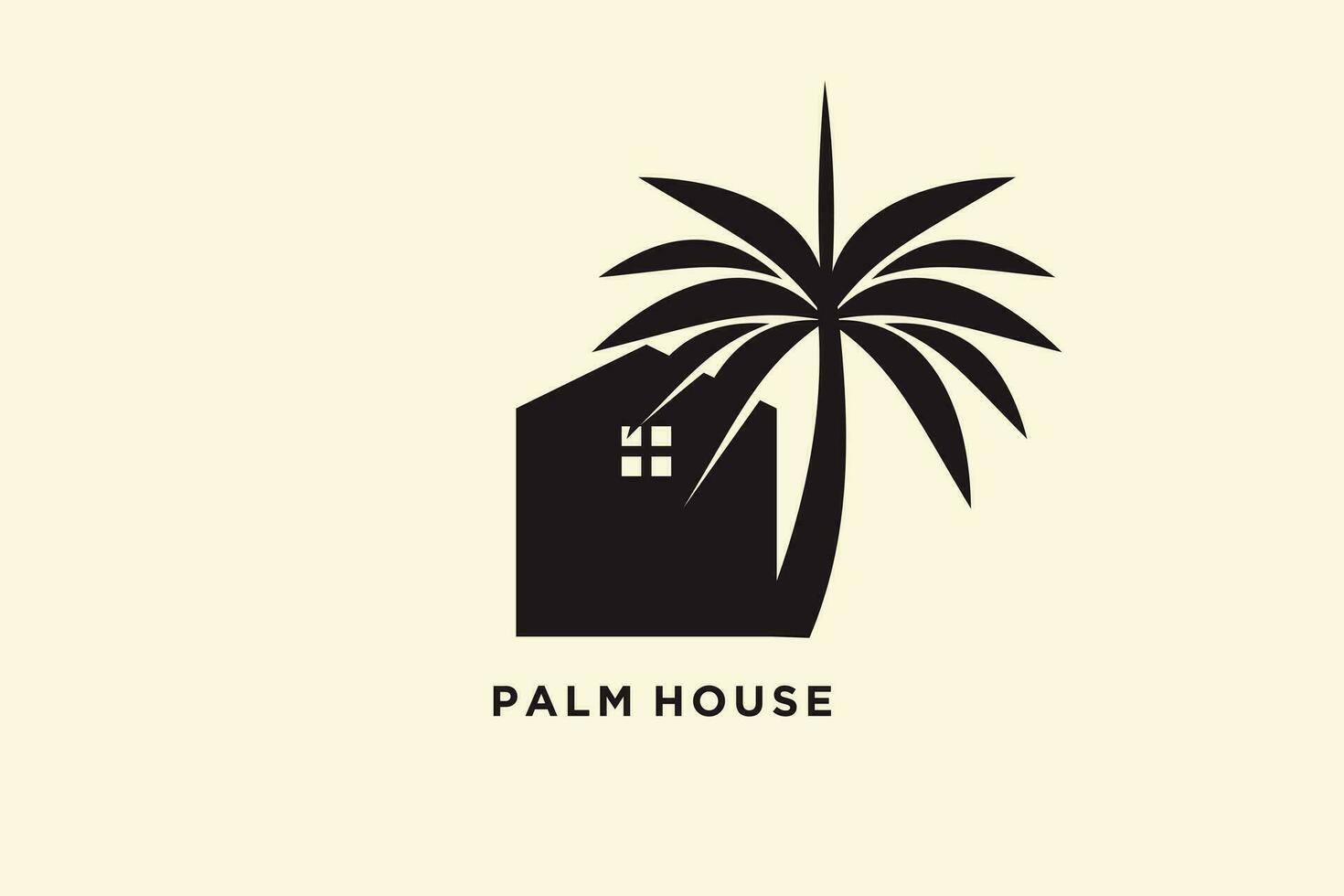 Palm house logo design vector with modern creative style