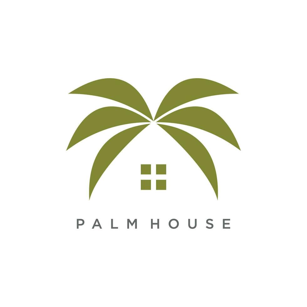 Palm house logo design vector icon with creative idea