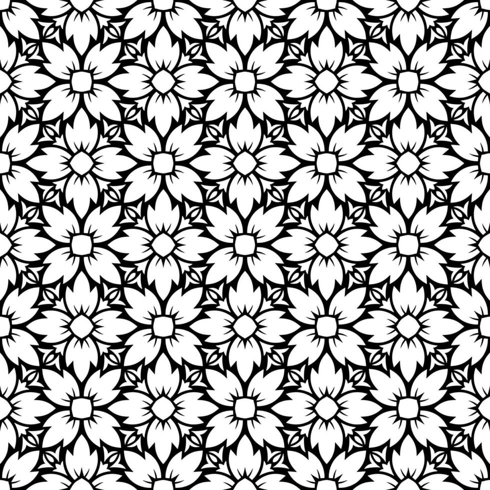 Damask seamless pattern. Fine vector traditional oriental black and white ornament