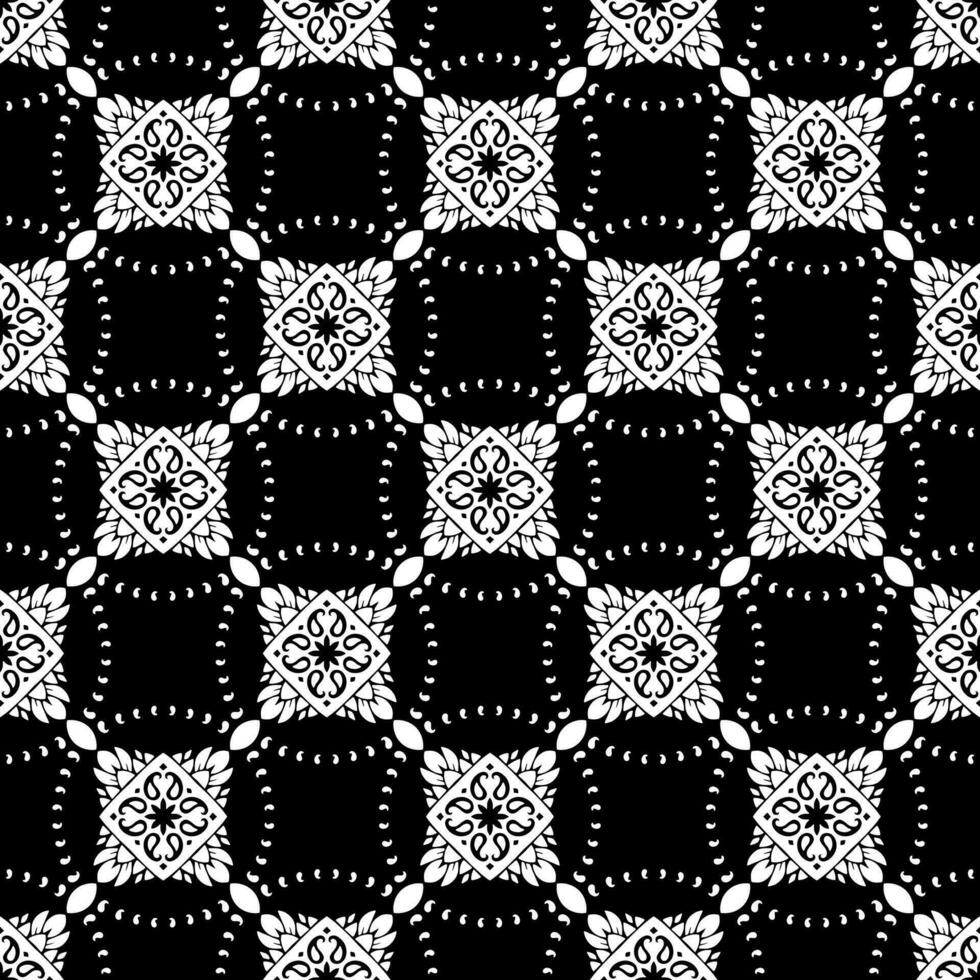Damask seamless pattern. Fine vector traditional oriental black and white ornament