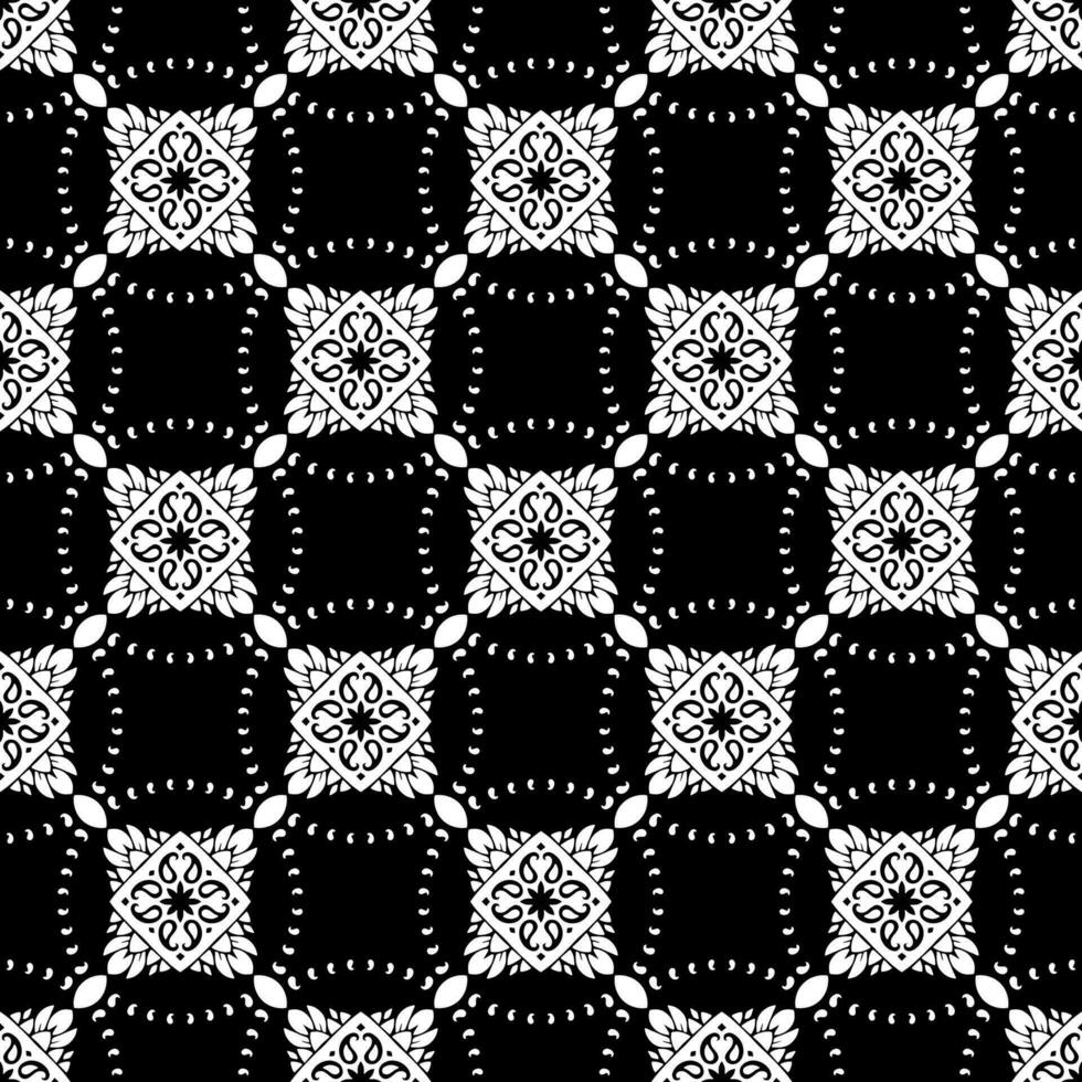 Damask seamless pattern. Fine vector traditional oriental black and white ornament