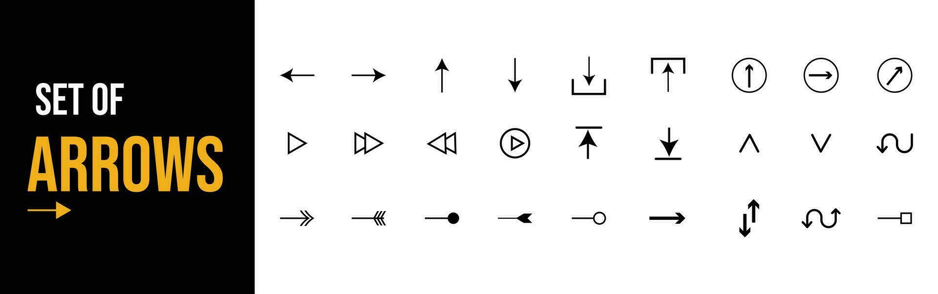 Arrows big black set icons. Arrow icon. Arrow vector collection. Arrow. Cursor. Modern simple arrows.